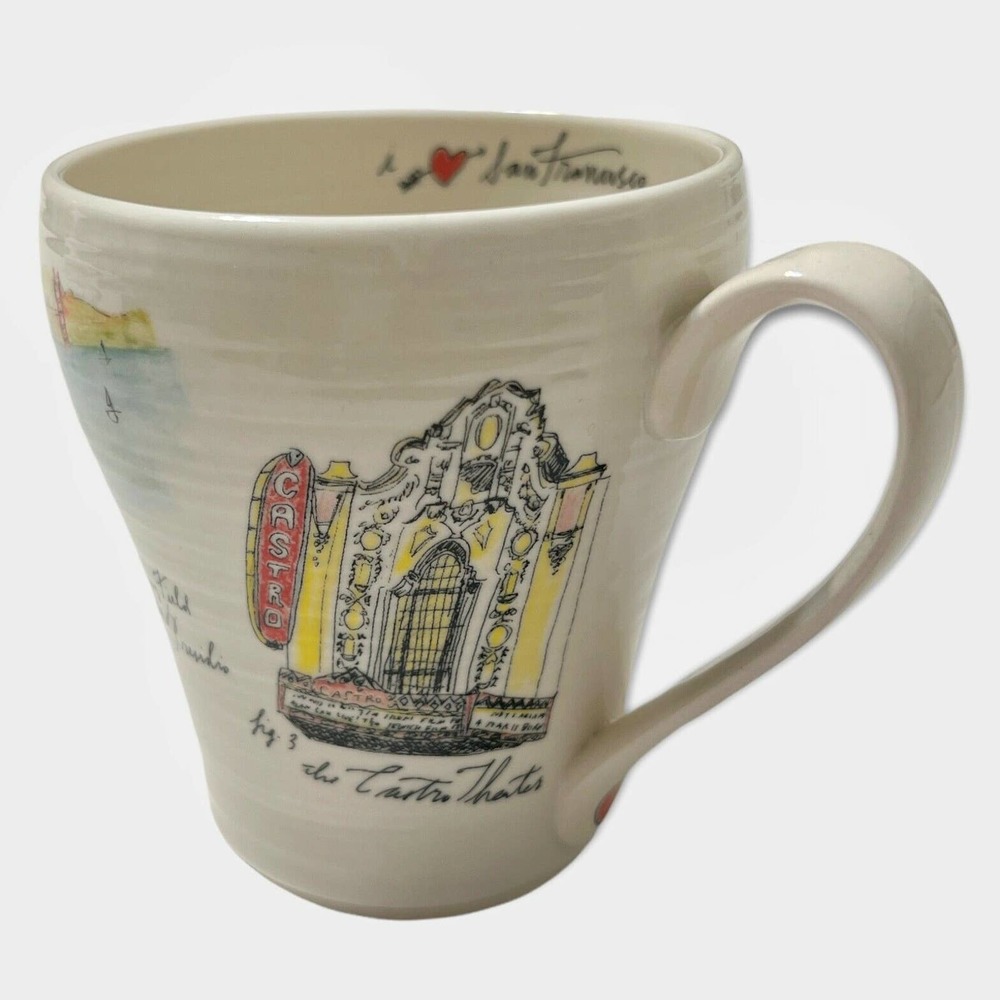 Anthropologie Linea Carta Diva Pyari I LOVE SAN FRANCISCO Coffee Tea Mug Cup0
